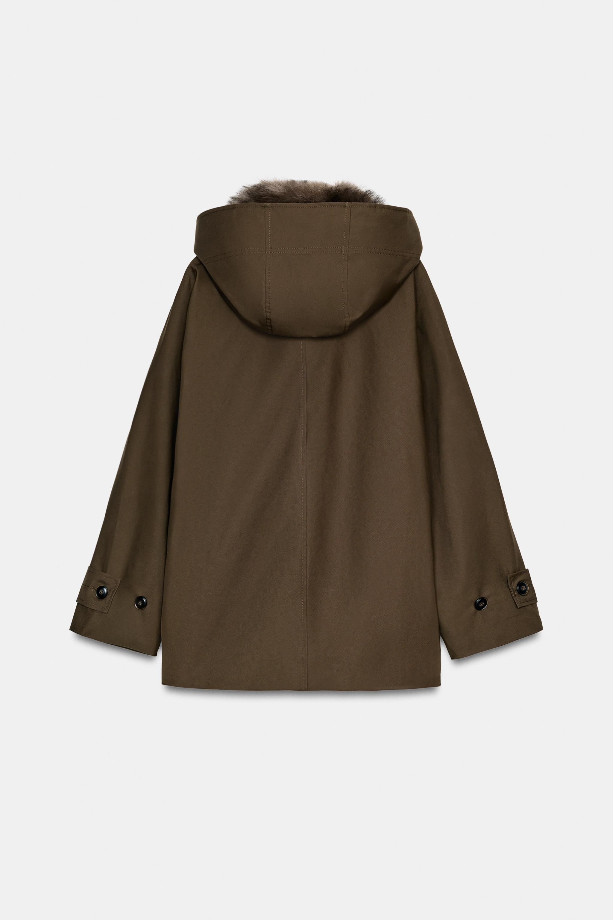 TRENCH COURT COL EFFET FOURRURE ZW COLLECTION